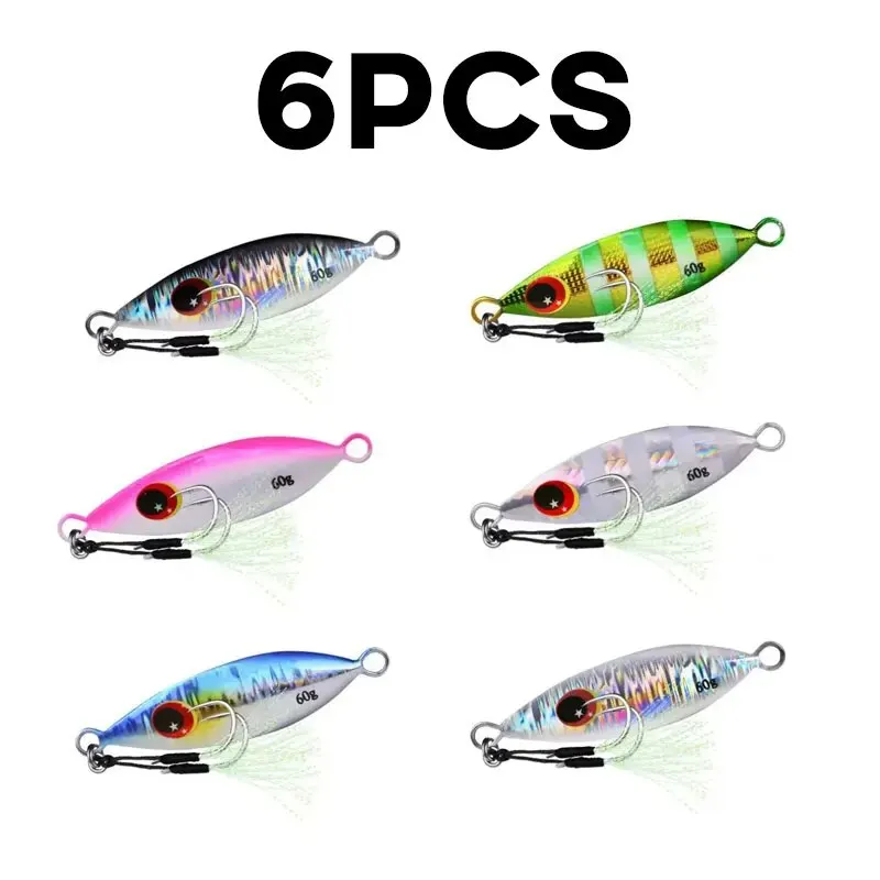 Fishing Lure Spoon - Inchiku โลหะ Jig ช้อน Lure 6pcs