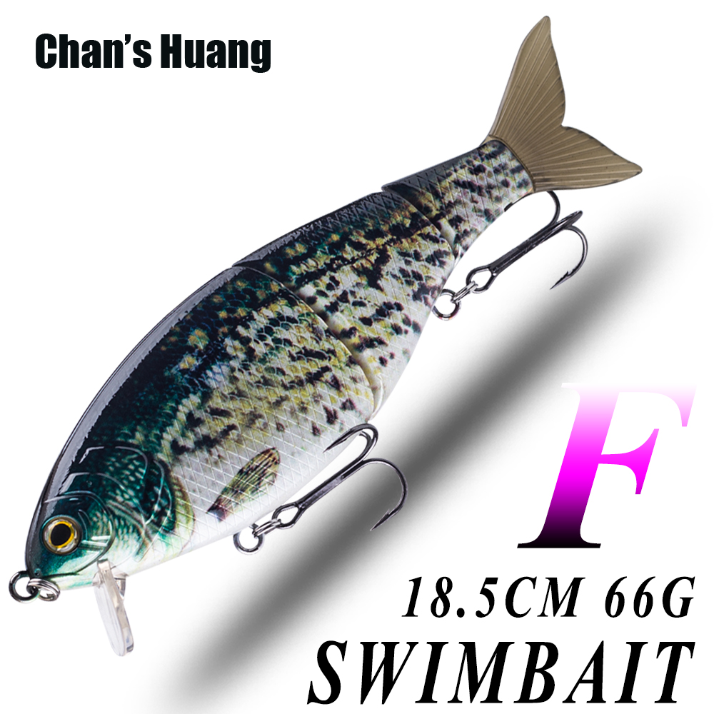 Fishing Lure Popper - Chan's Huang 1ชิ้น18.5ซม. 66ก./ 7.28นิ้ว2.32ออนซ์เหยื่อว่ายน้ำแบบหลายข้อต่อลอย3ส่วนเหยื่อปลอม Wake