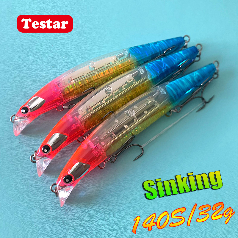 Fishing Lure Buzzbait - เหยื่อปลอมรูปปลาซิวขนาด140มม. 32ก. แบบหมุน, เหยื่อปลอมแบบหมุนยาวสำหรับตกปลาทูน่าเหยื่อล่อปลาเพสก้า