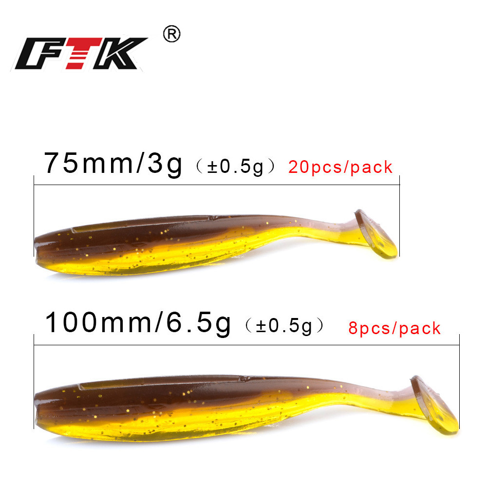 FTK 8-20PCS เหยื่อตกปลา T หาง  - Fishing Lure Swimbait บทวิจารณ์และราคา