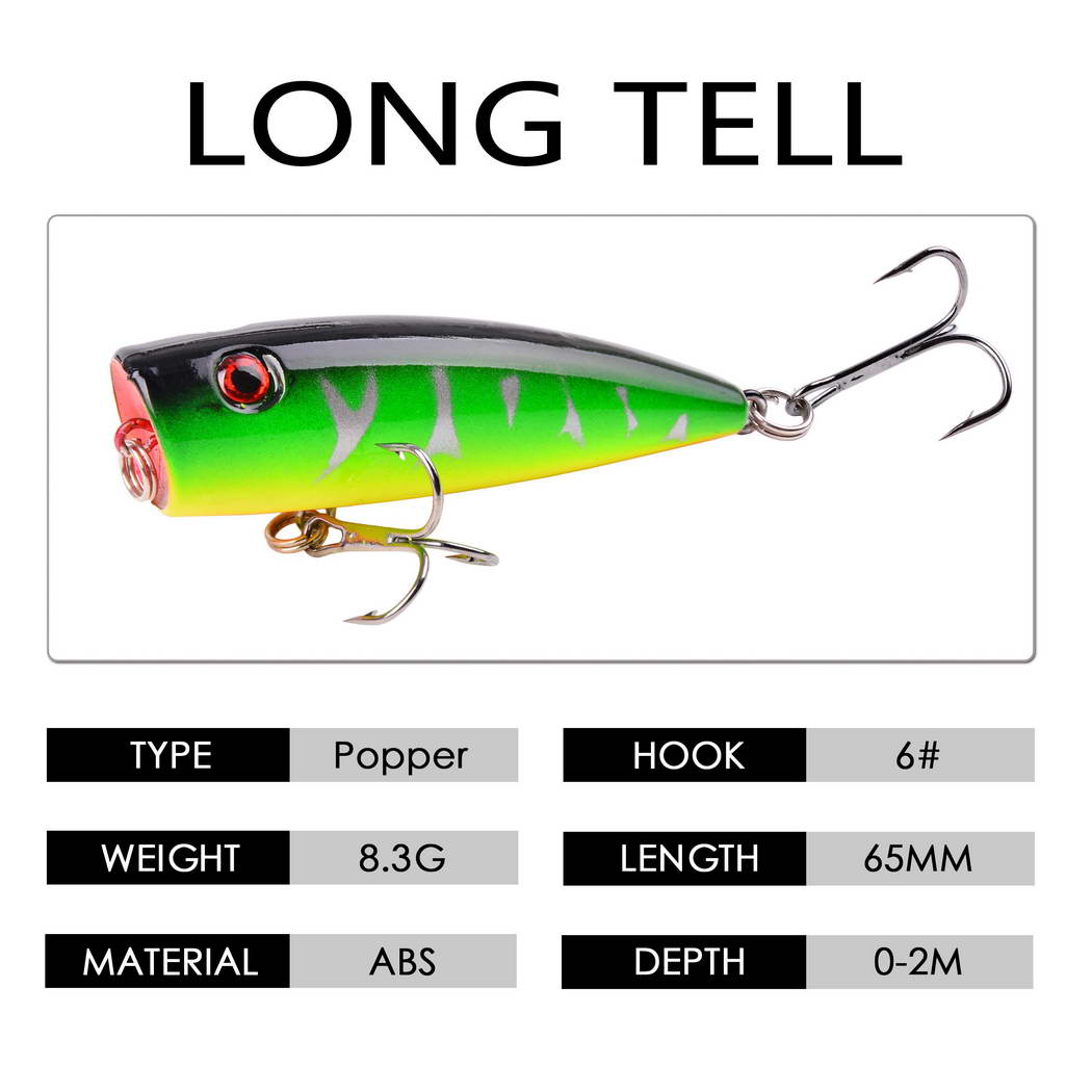 5Pcs 9G 7ซม.ตกปลาเหยื่อตกปลาปร - Fishing Lure Popper บทวิจารณ์และราคา