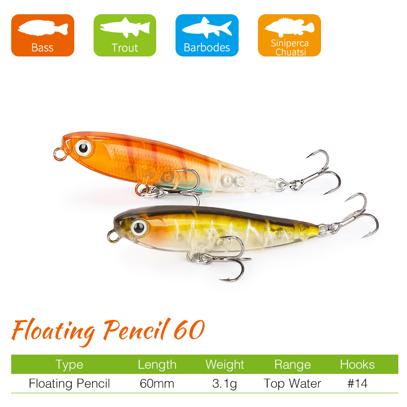 TSURINOYAลอยดินสอตกปลาDW64 60M - Fishing Lure Swimbait บทวิจารณ์และราคา