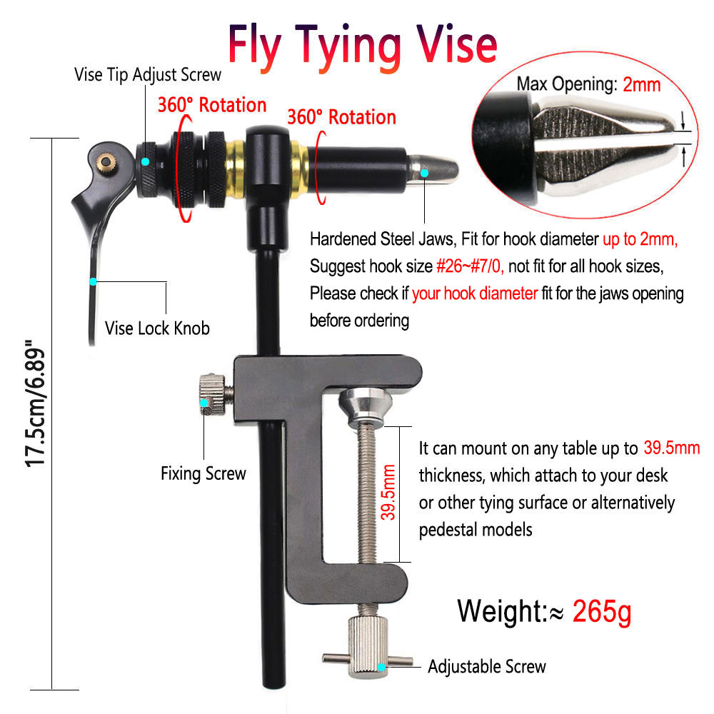 Bimoo 360 ° หมุน C-Clamp Fly T - Fishing Lure Making Kit บทวิจารณ์และราคา