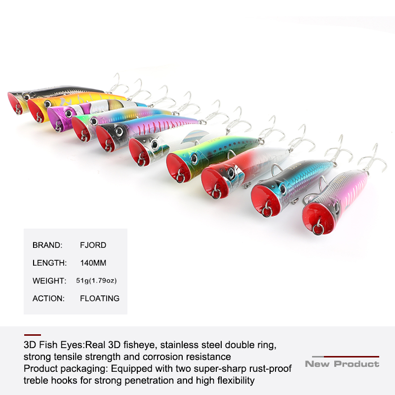 FJORD 140mm 51g Popper Fishing - Fishing Lure Buzzbait บทวิจารณ์และราคา