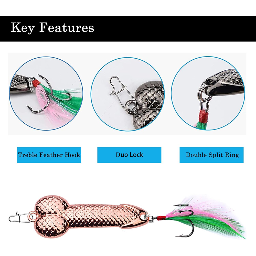 เหยื่อตกปลาโลหะรูปทรงอวัยวะเพศ - Fishing Lure Blade Bait บทวิจารณ์และราคา