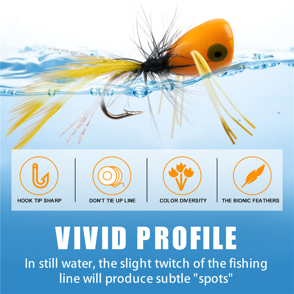 20Pcs Floating Fly Jig ตกปลาชุ - Fishing Lure Popper บทวิจารณ์และราคา