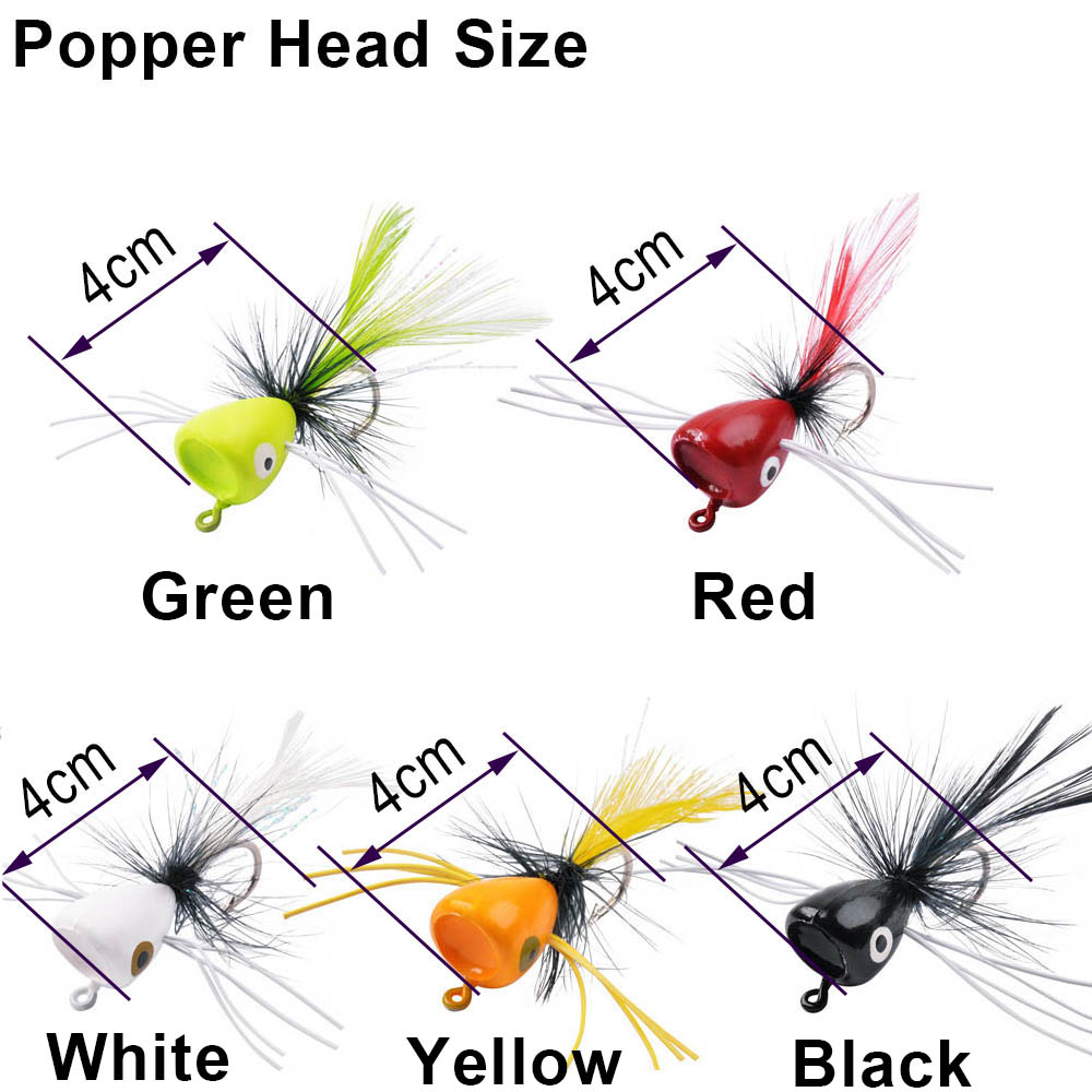 20Pcs Floating Fly Jig ตกปลาชุ - Fishing Lure Popper บทวิจารณ์และราคา